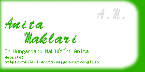 anita maklari business card